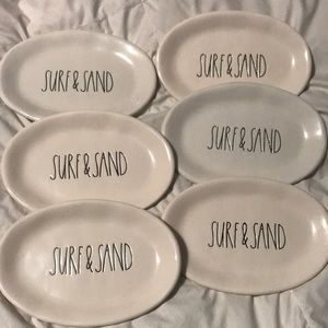 1st Edition Magenta “Rae Dunn” snack platters -set of 6 Unsigned